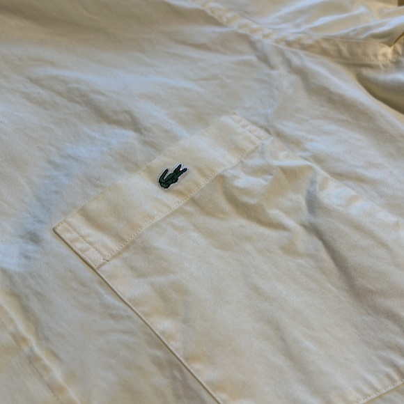 Lacoste men’s yellow 100% cotton button down shirt. Size Large - Picture 4 of 5